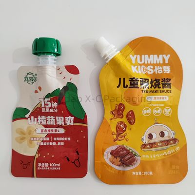 OEM شکل چاپی کیسه های پلاستیکی برای بسته بندی مواد غذایی درخشان لایه دار زیپ ایستاده تا کیسه